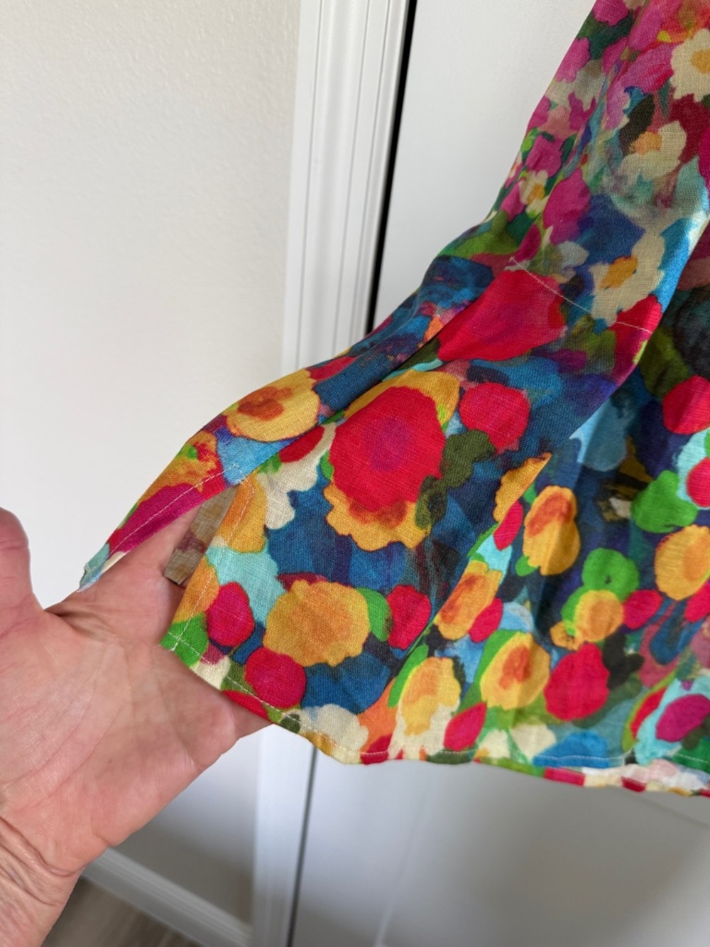 Sara Campbell Multicolor Floral Mini Dress - Bright Pink, Green, Blue, Yellow - Picture 6 of 9